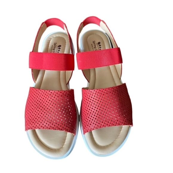 Spring Step Red Travel Flat Sandal 40 - Picture 2 of 7